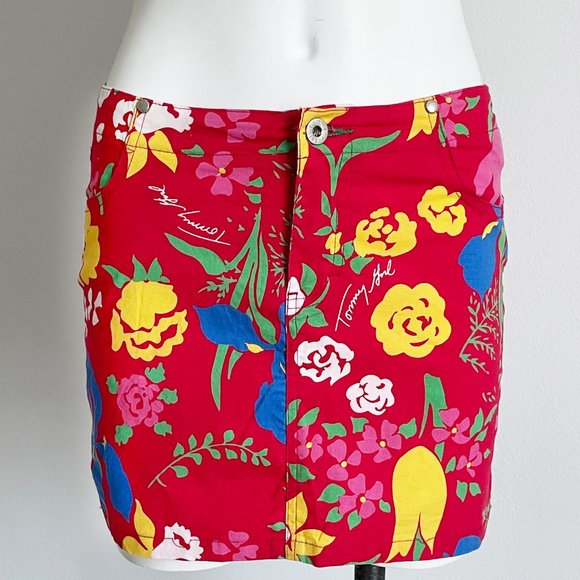 Tommy Hilfiger Mini Skirt Aloha Bold Floral Print - Picture 6 of 7